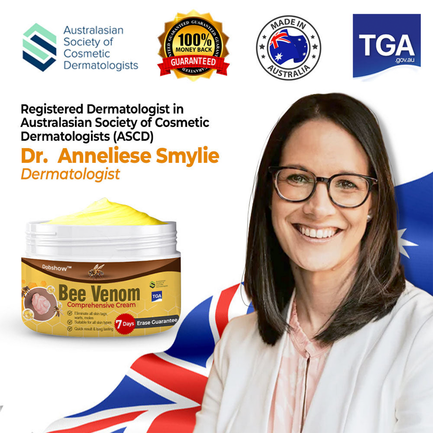 💞 Dobshow™ Bee Venom Comprehensive Skin Treatment Cream 🇦🇺 Dermatologist Recommended ✅