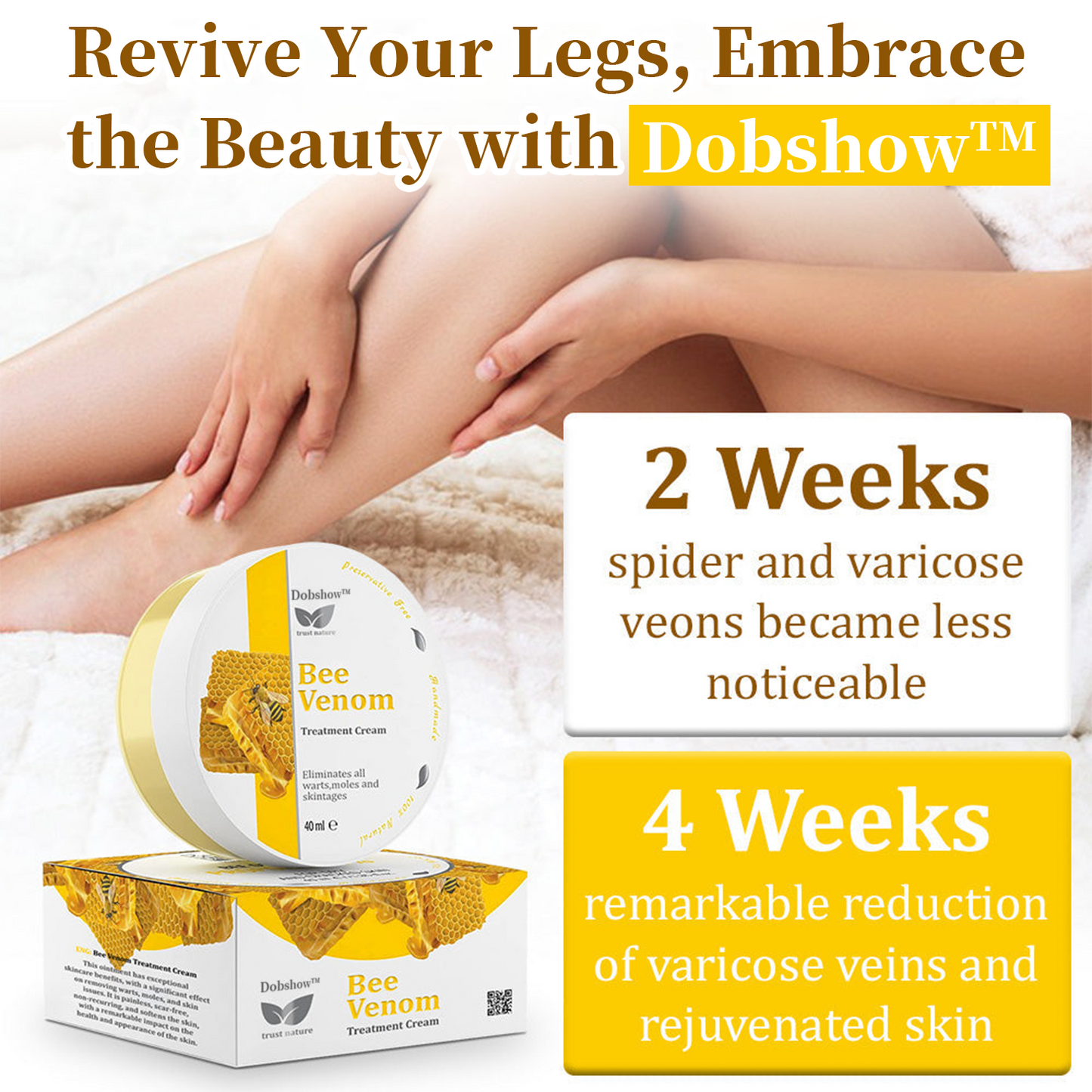 👨⚕️Dobshow™ Bee Venom Treatment Cream🐝: Treat Eczema, Psoriasis, Acne, Rosacea, Swelling, Varicose veins, Warts