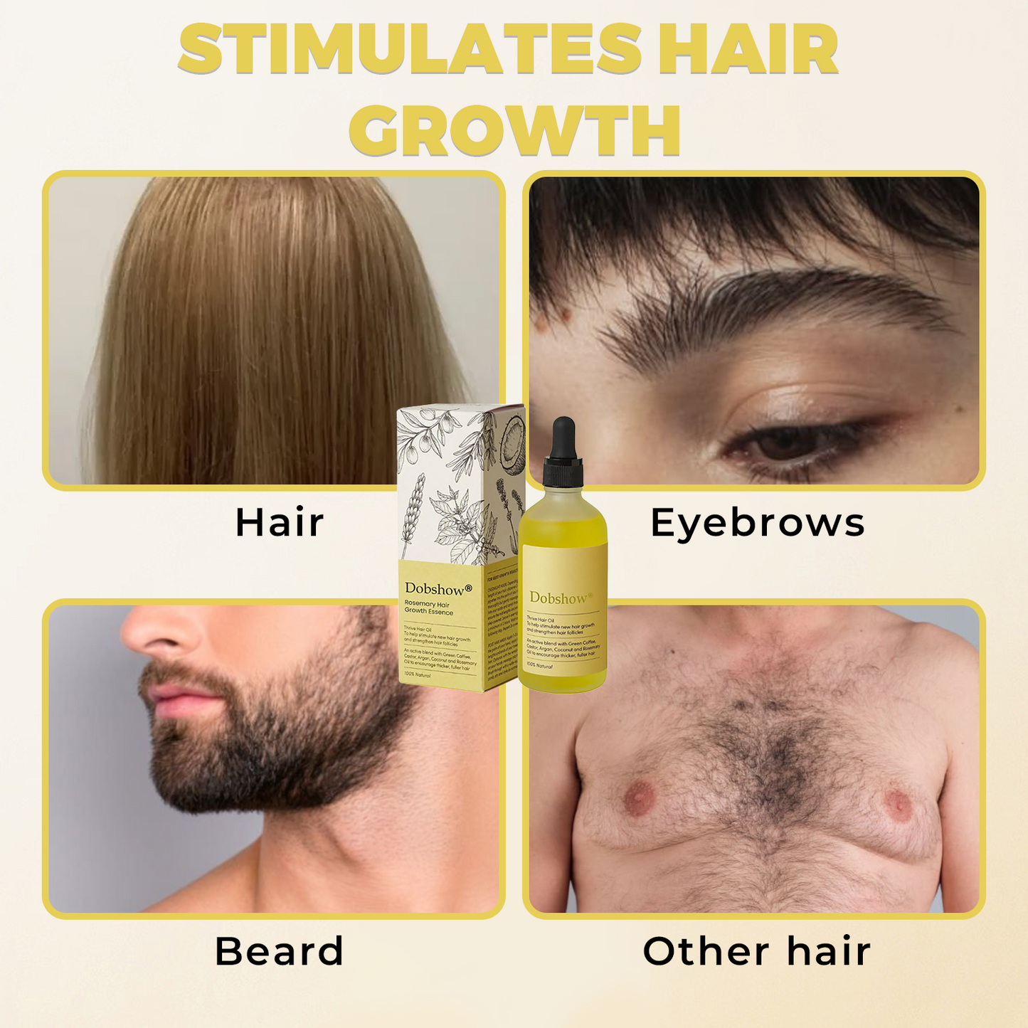 Dobshow® Rosemary Hair Growth Serum (Promotes Fuller Hair, Beard & Brows) >> ✅75%OFF