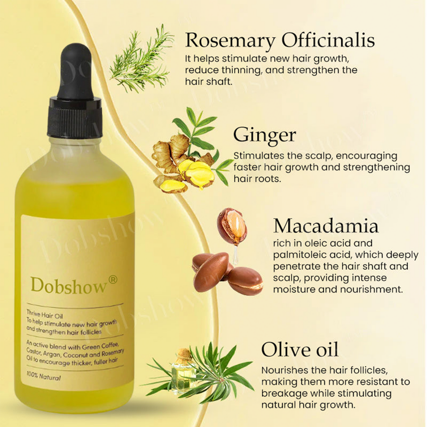 Dobshow® Rosemary Hair Growth Serum (Promotes Fuller Hair, Beard & Brows) >> ✅75%OFF
