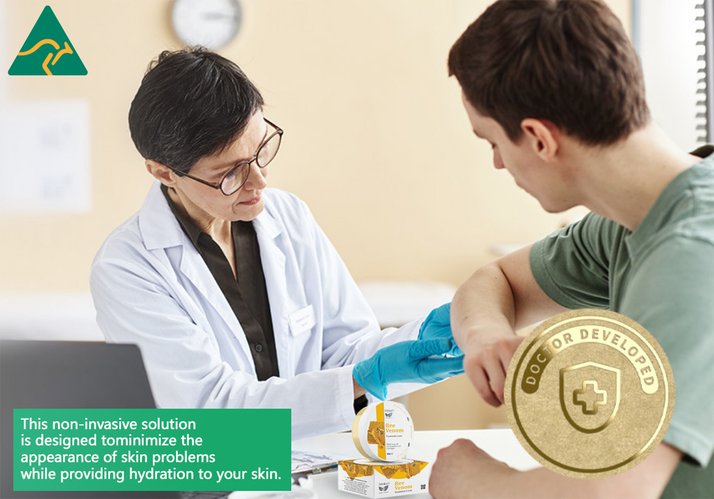 👨⚕️Dobshow™ Bee Venom Treatment Cream🐝: Treat Eczema, Psoriasis, Acne, Rosacea, Swelling, Varicose veins, Warts
