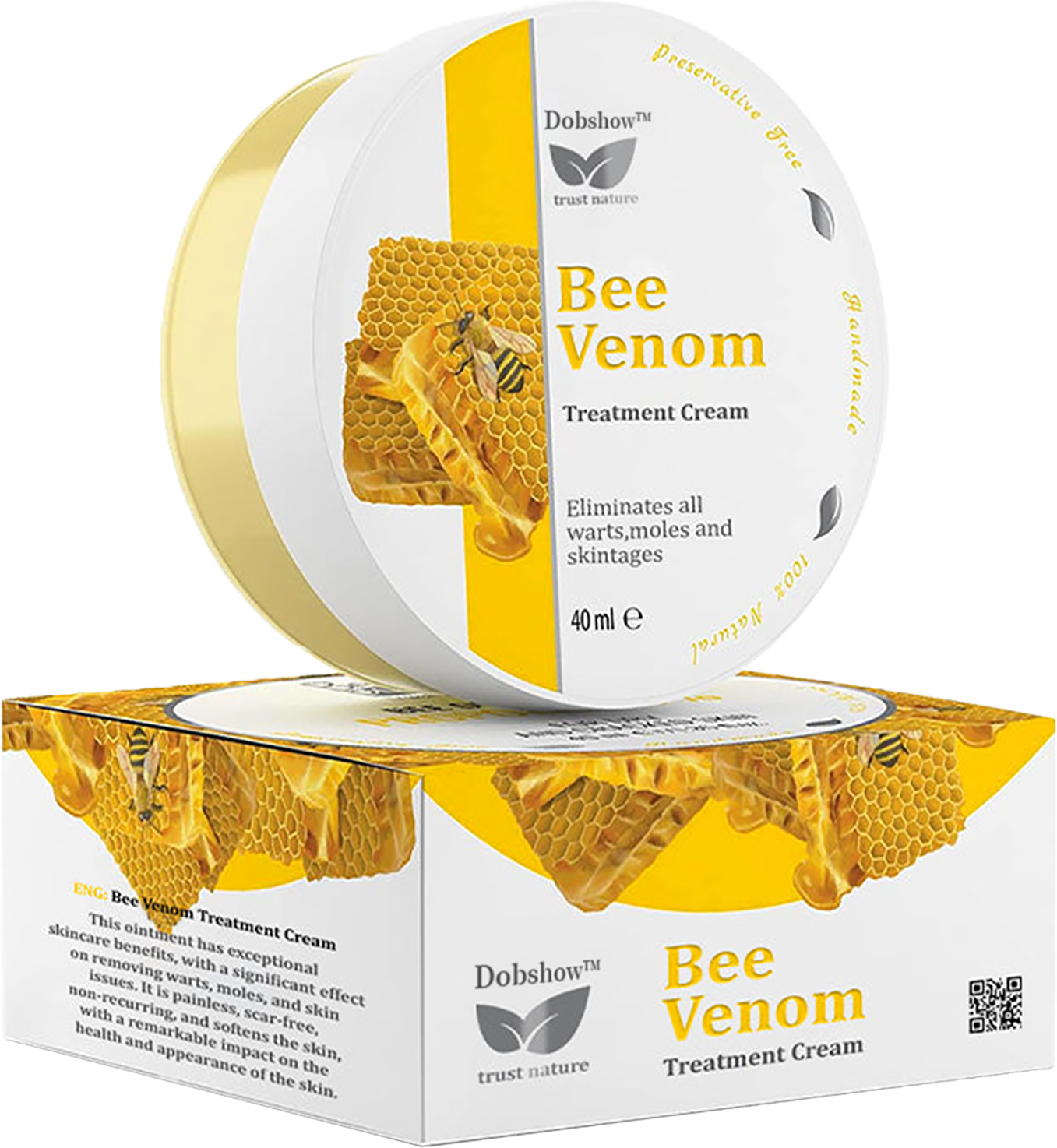 👨⚕️Dobshow™ Bee Venom Treatment Cream🐝: Treat Eczema, Psoriasis, Acne, Rosacea, Swelling, Varicose veins, Warts