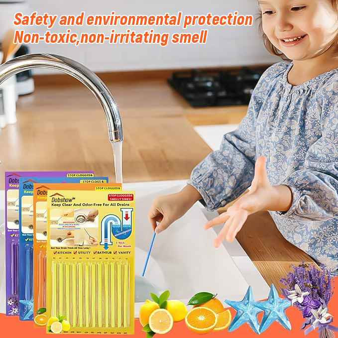 (✨Hot Sale Now) Dobshow™ 12/set Pipe Cleaning Sticks Oil Decontamination Kitchen Toilet Bathtub Drain Cleaneer