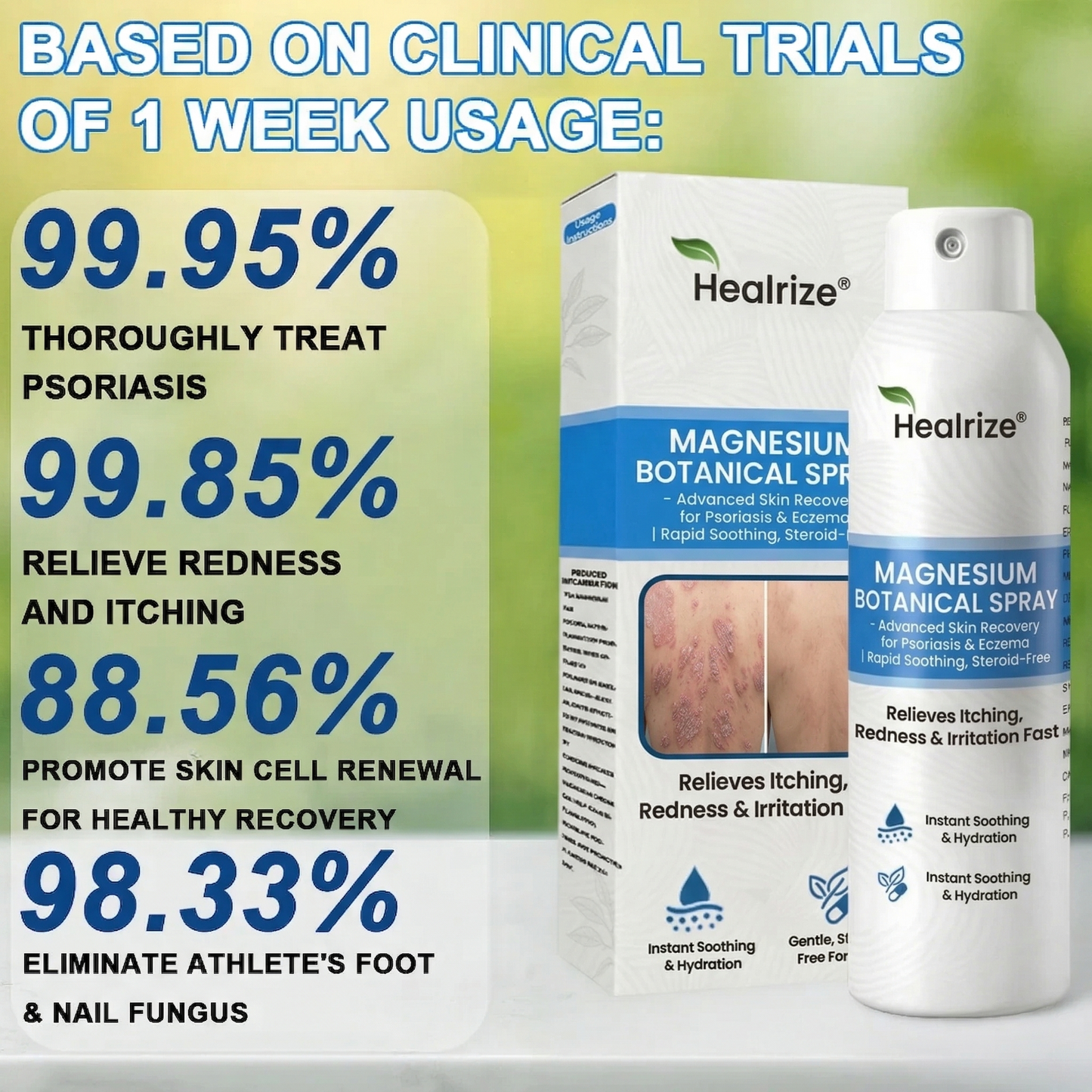 ✅ Official Store | Healrize® Magnesium Botanical Spray – Advanced Skin Recovery for Psoriasis & Eczema | Rapid Soothing, Steroid-Free