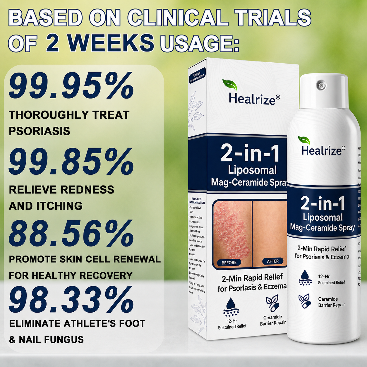 🔥56K+SOLD🔥Healrize® 2-in-1 Liposomal Mag-Ceramide Spray | 2-Min Rapid Relief for Psoriasis & Eczema (Full Body & Intimate Safe)