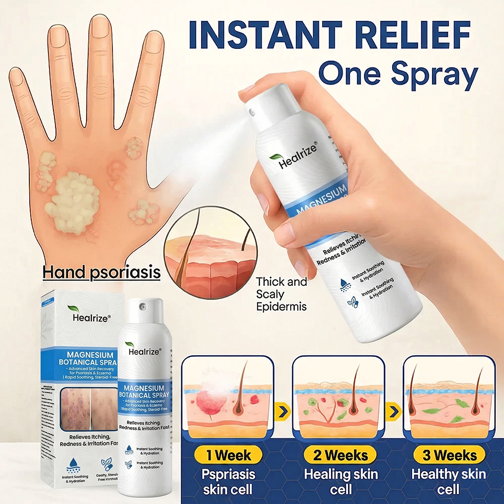 ✅ Official Store | Healrize® Magnesium Botanical Spray – Advanced Skin Recovery for Psoriasis & Eczema | Rapid Soothing, Steroid-Free