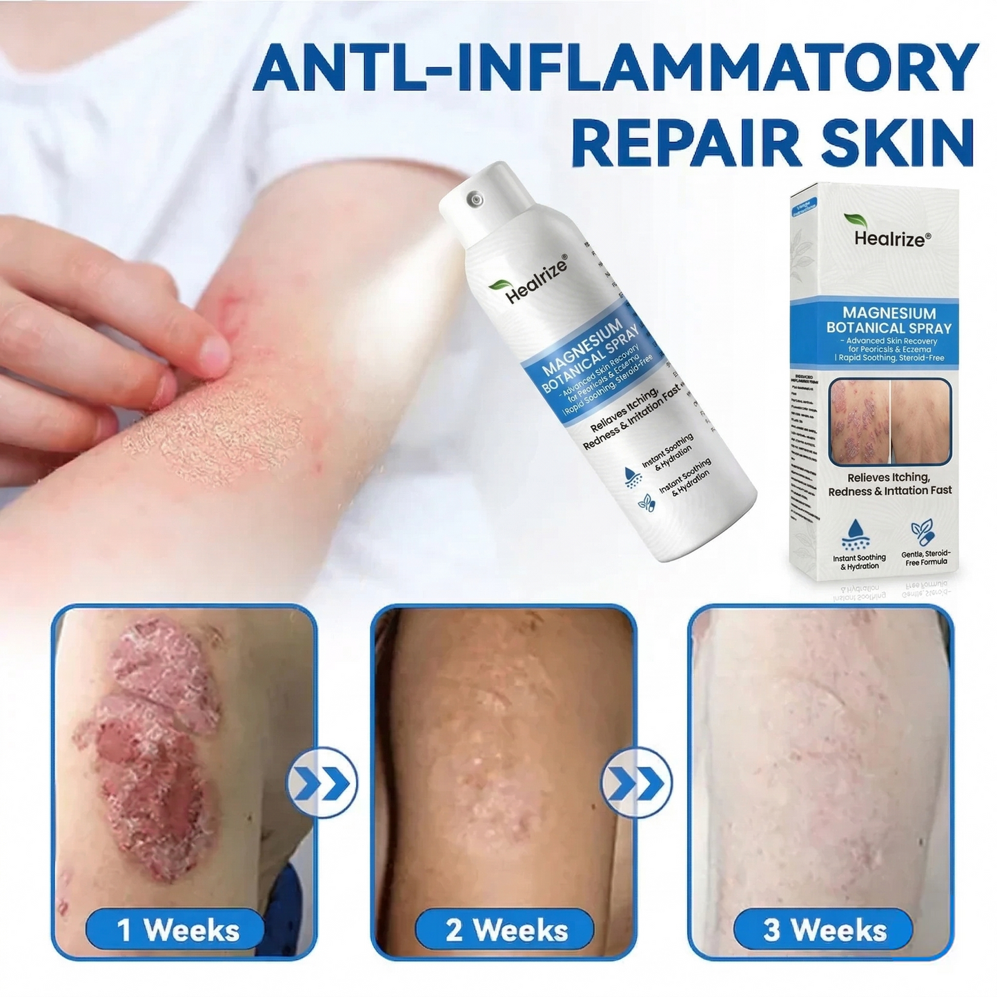✅ Official Store | Healrize® Magnesium Botanical Spray – Advanced Skin Recovery for Psoriasis & Eczema | Rapid Soothing, Steroid-Free