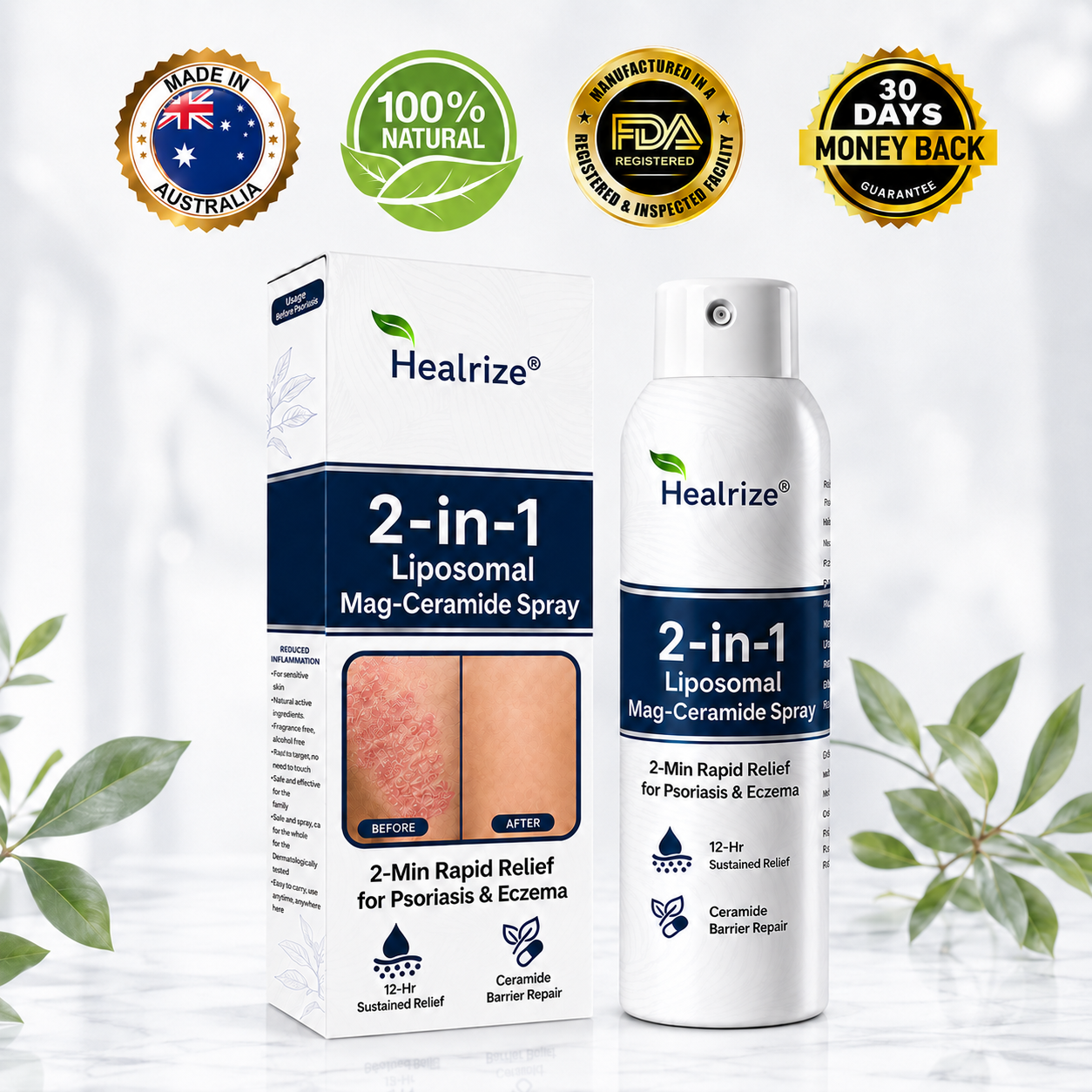 🔥56K+SOLD🔥Healrize® 2-in-1 Liposomal Mag-Ceramide Spray | 2-Min Rapid Relief for Psoriasis & Eczema (Full Body & Intimate Safe)