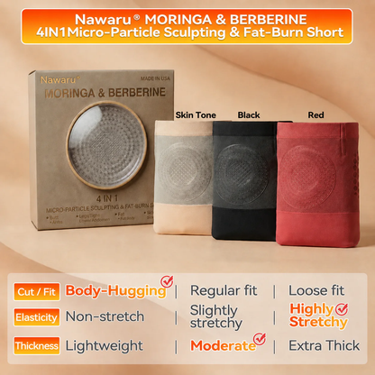 Nawaru® 𝐌𝐨𝐫𝐢𝐧𝐠𝐚 & 𝐁𝐞𝐫𝐛𝐞𝐫𝐢𝐧𝐞 4‑In‑1 Micro‑Particle Sculpting & Fat‑Burn Shorts