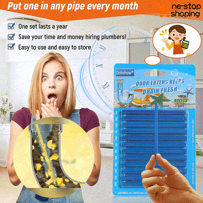(✨Hot Sale Now) Dobshow™ 12/set Pipe Cleaning Sticks Oil Decontamination Kitchen Toilet Bathtub Drain Cleaneer