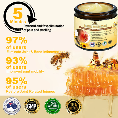 ✅Official Store: Dobshow™  Bee-Venom Pain-Relief Bone Healing Cream👨‍⚕️Orthopaedic Association(AOA) Approved (Reducing joint swelling, pain, stiffness, redness, warmth, soreness, and joint fatigue)